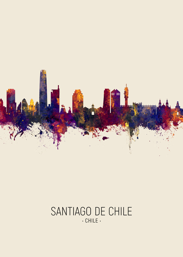 Santiago de Chile Skyline beige