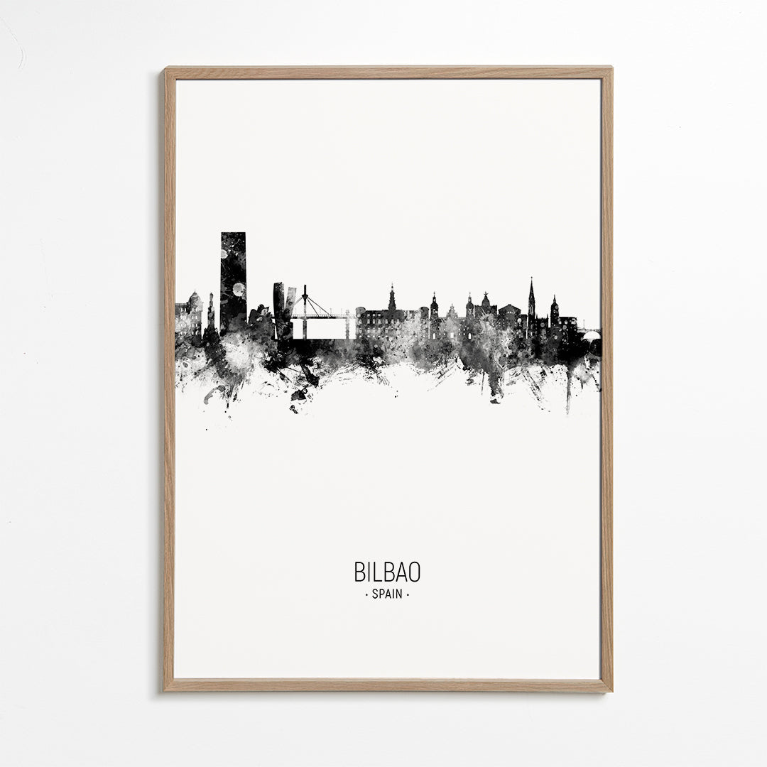Bilbao Skyline blanco y negro