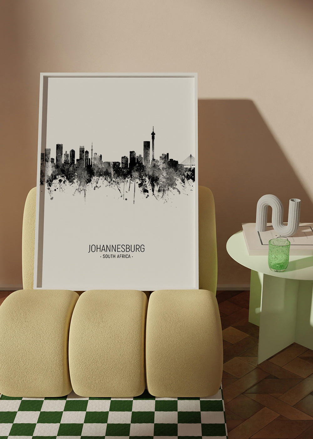 Johannesburg Skyline blanco y negro