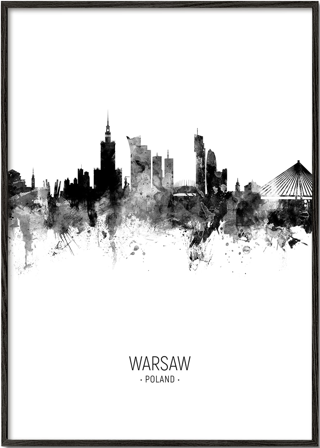 Warsaw Skyline blanco y negro