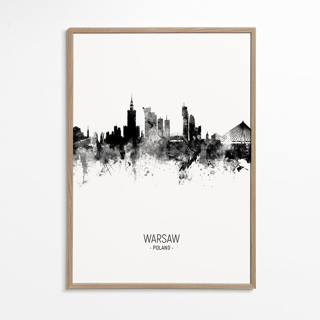 Warsaw Skyline blanco y negro
