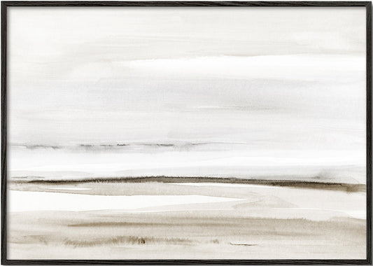 Watercolor shore in neutral colors