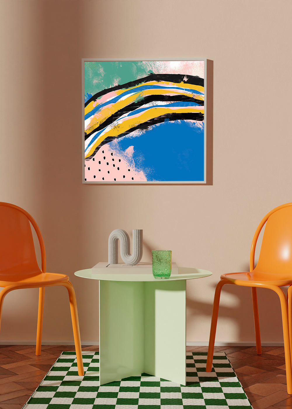 Abstract Mediterranean Beach Cuadradas 2