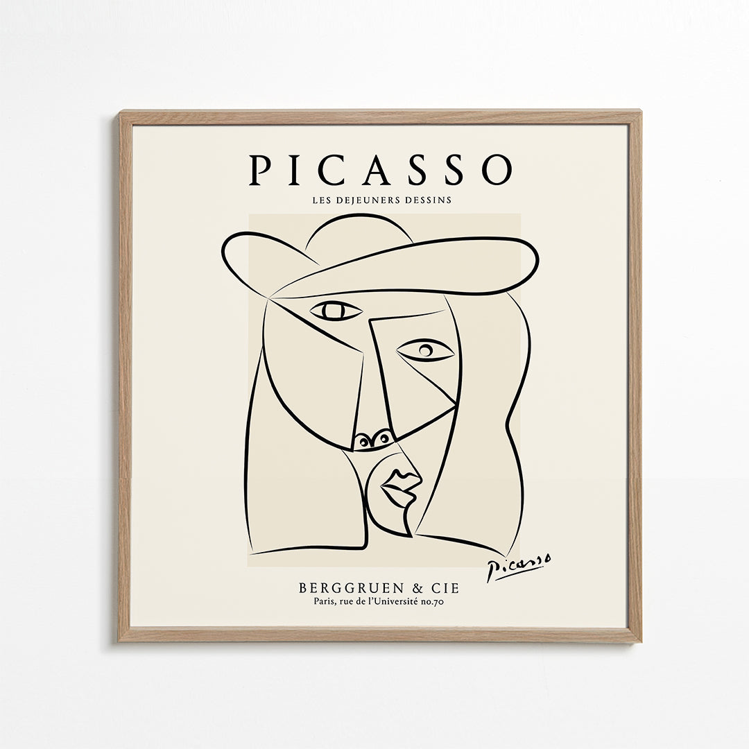Picasso Woman in a Hat Sktech Poster - Square