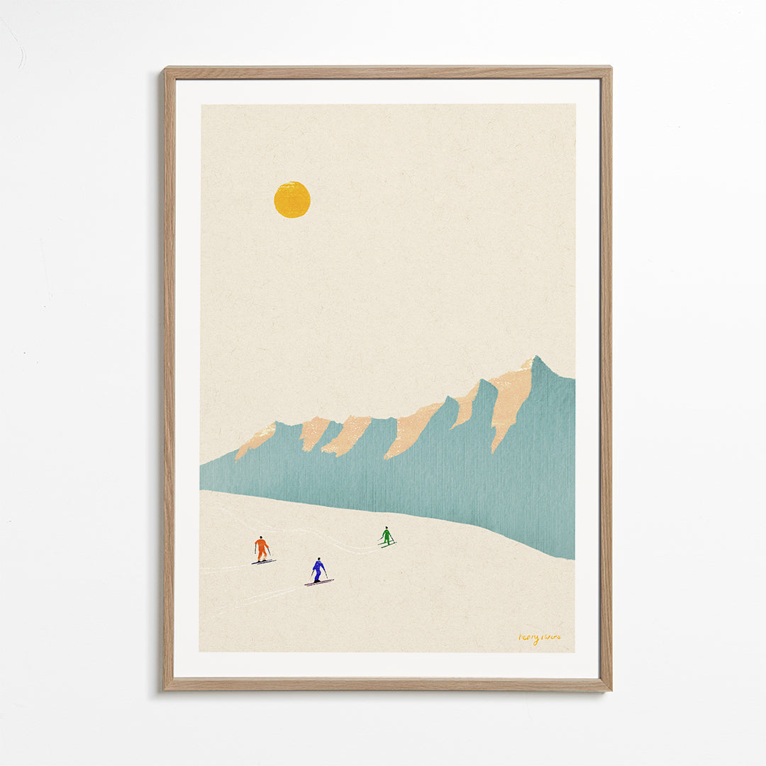 Arte paesaggistica Happy skiers