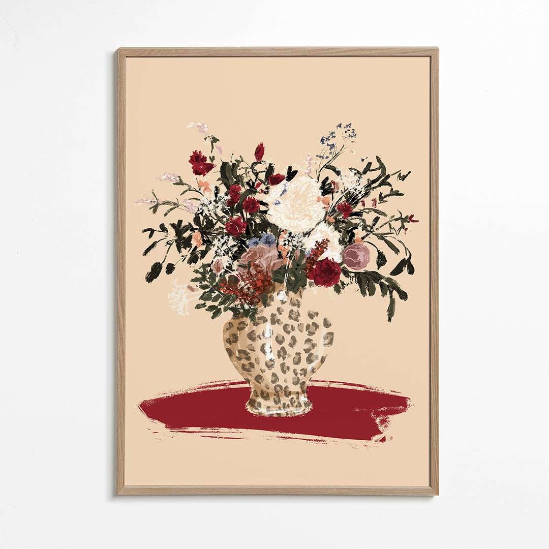Illustrazione Flowers in a leopard vase