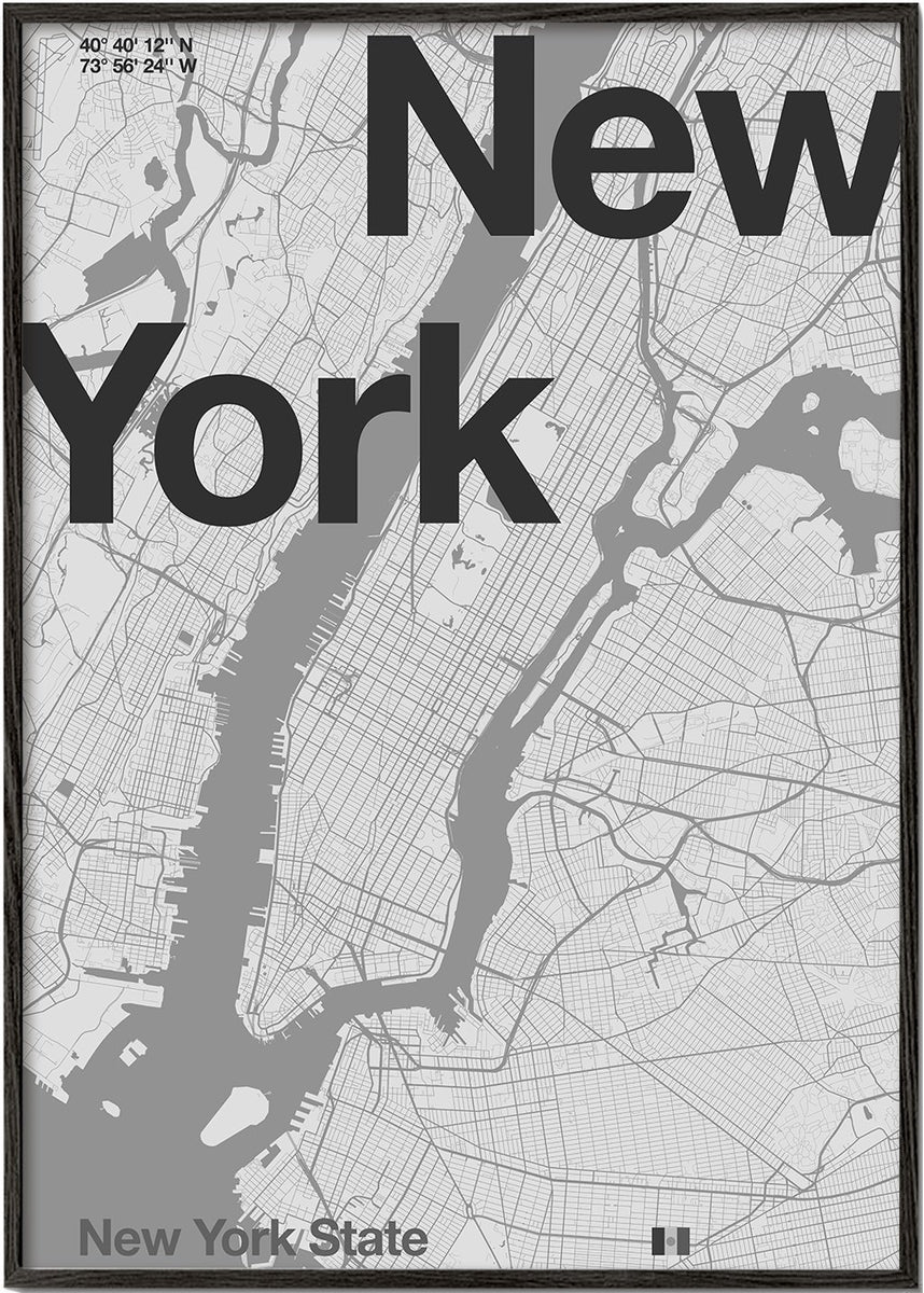 Quadro in stile nordico New York - Minimal Map  Quadri moderni e stampe da  parete – Artesta