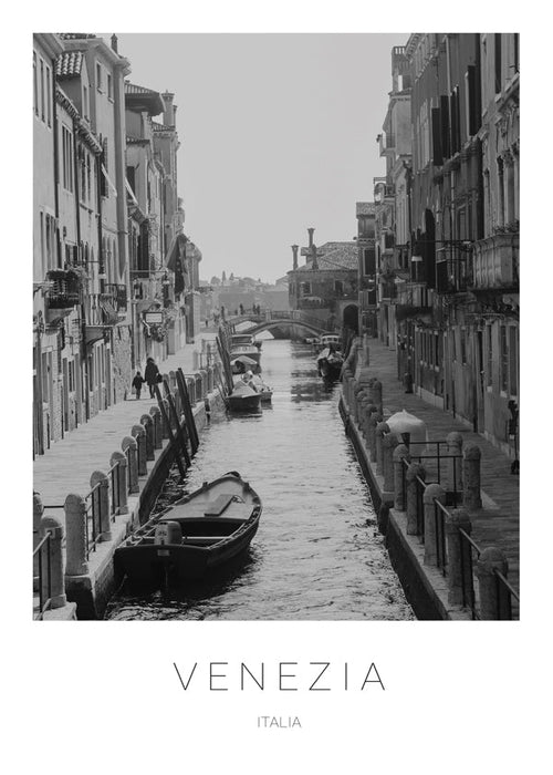 Poster di città — Canale di Venezia in bianco e nero