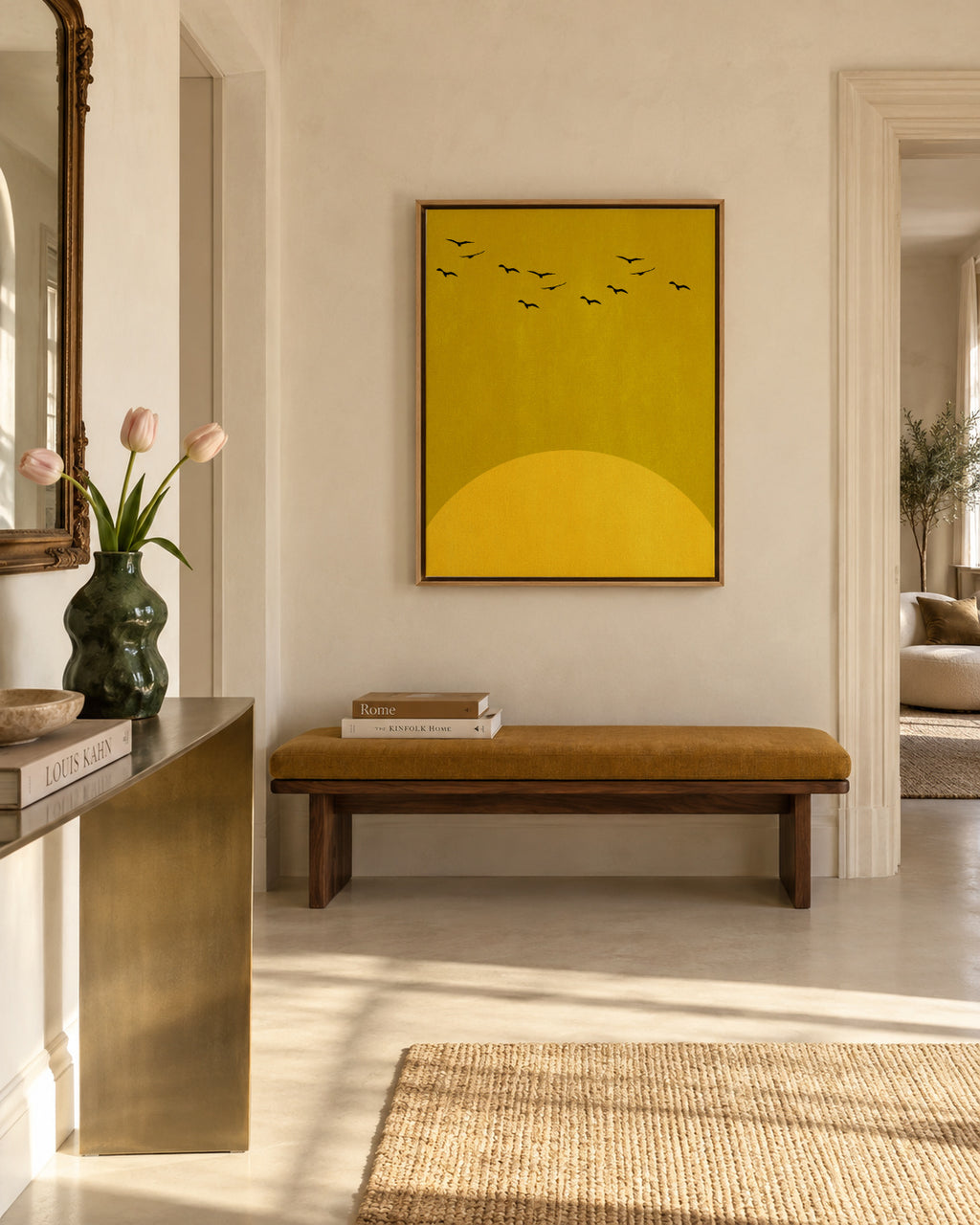 Sun dance - Framed canvas in an interior
