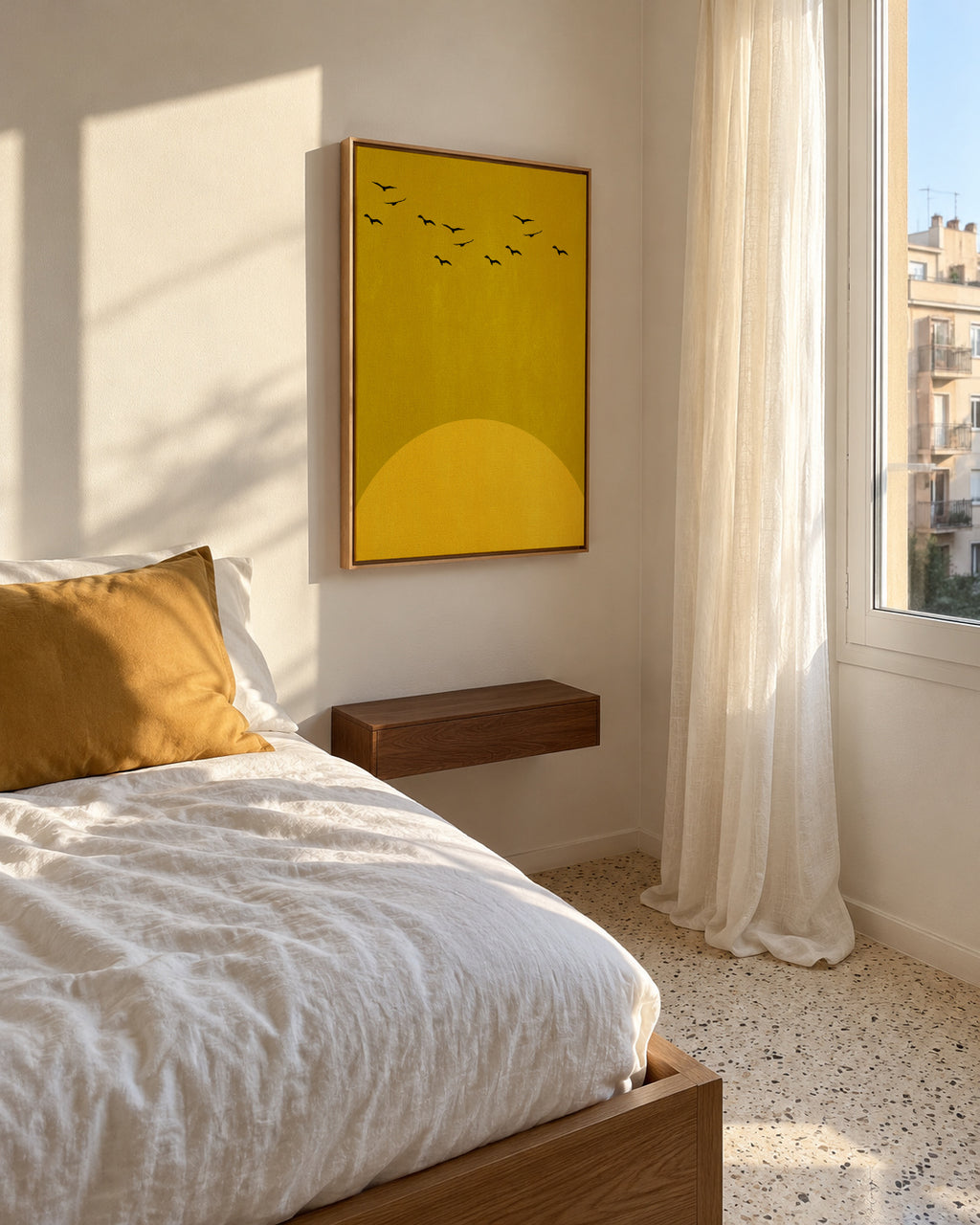 Sun dance - Framed canvas in an interior