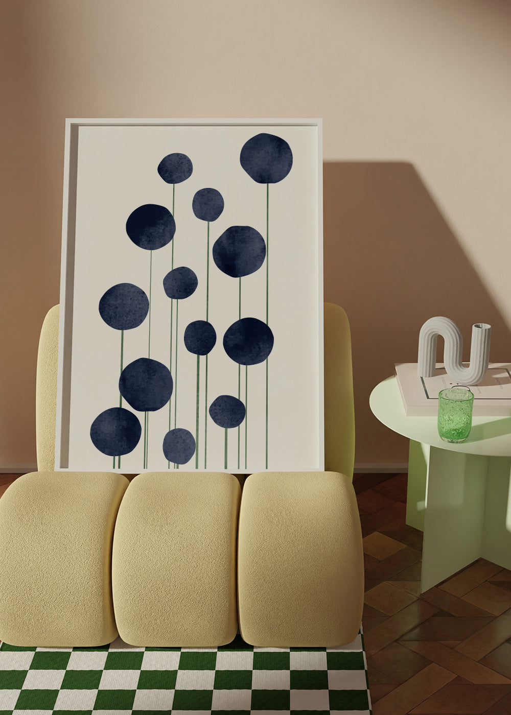 Waterflowers - Framed poster in an interior