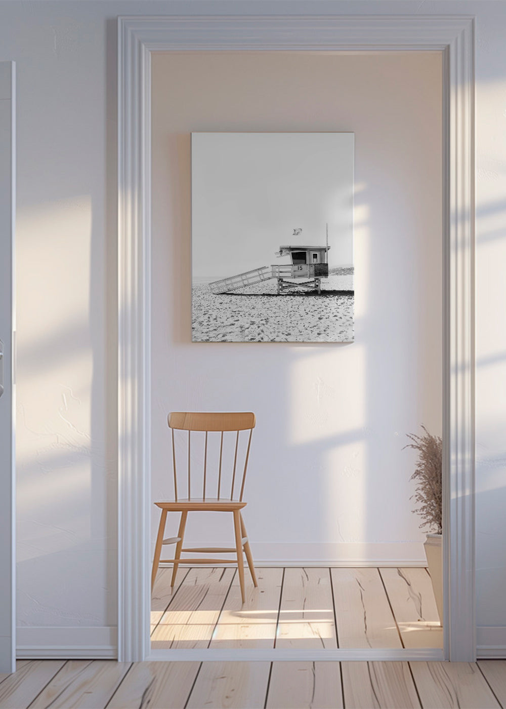 Beach hut BW