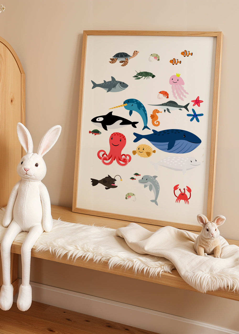 Ocean Wonderland - Framed poster in an interior