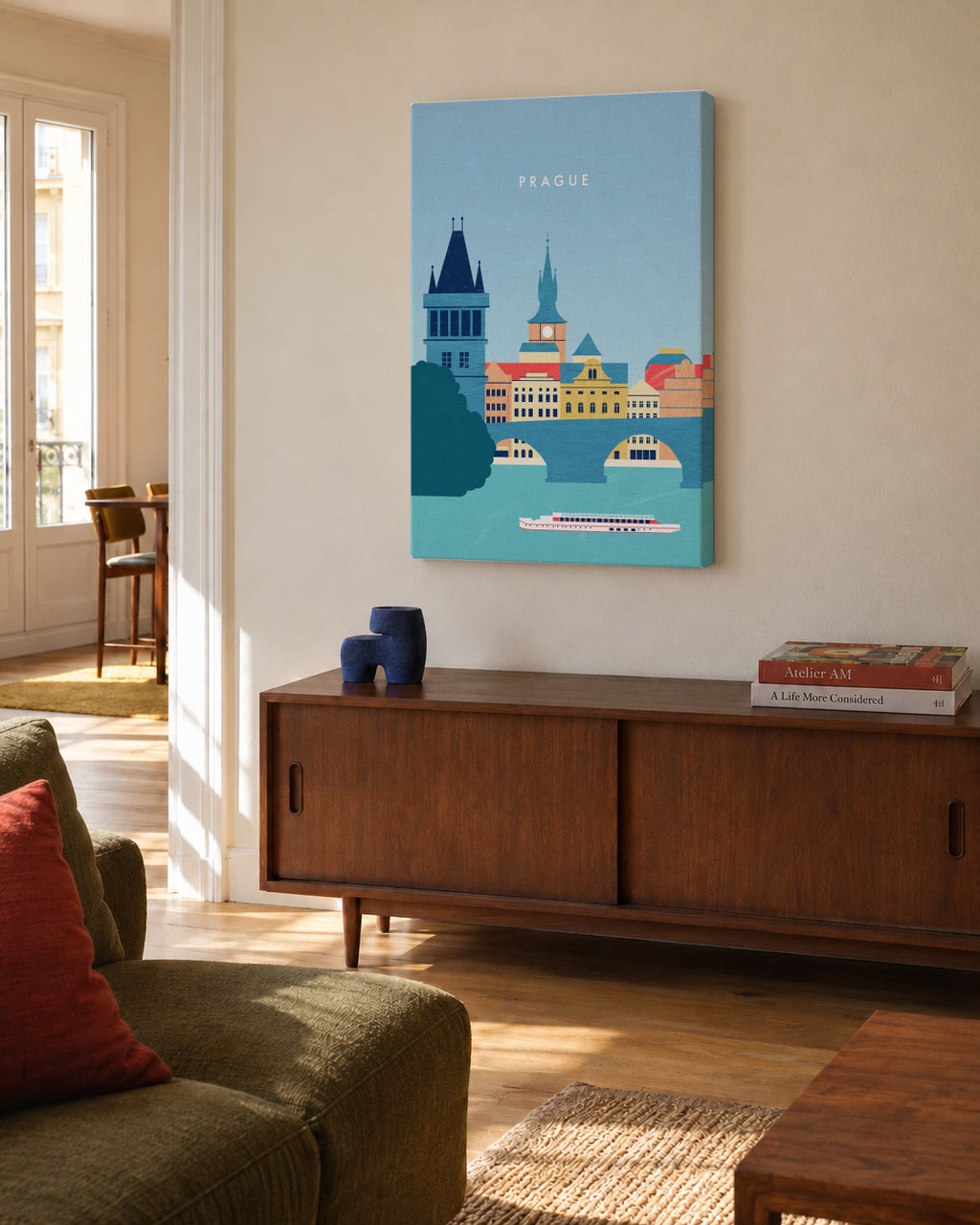 Prague - Unframed canvas in an interior