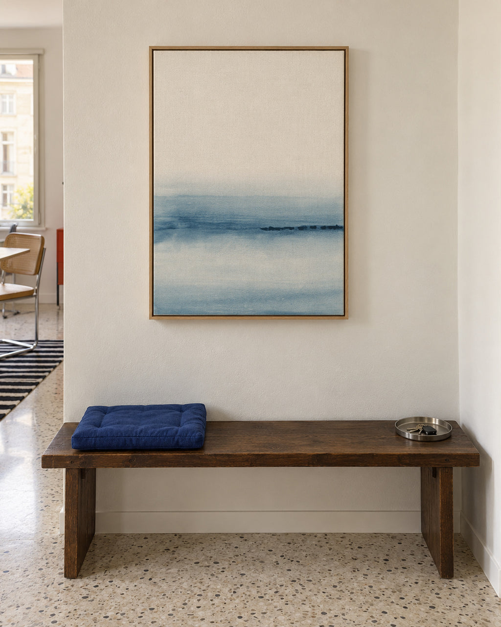 Watercolor Landscape N 7 - Framed canvas in an interior