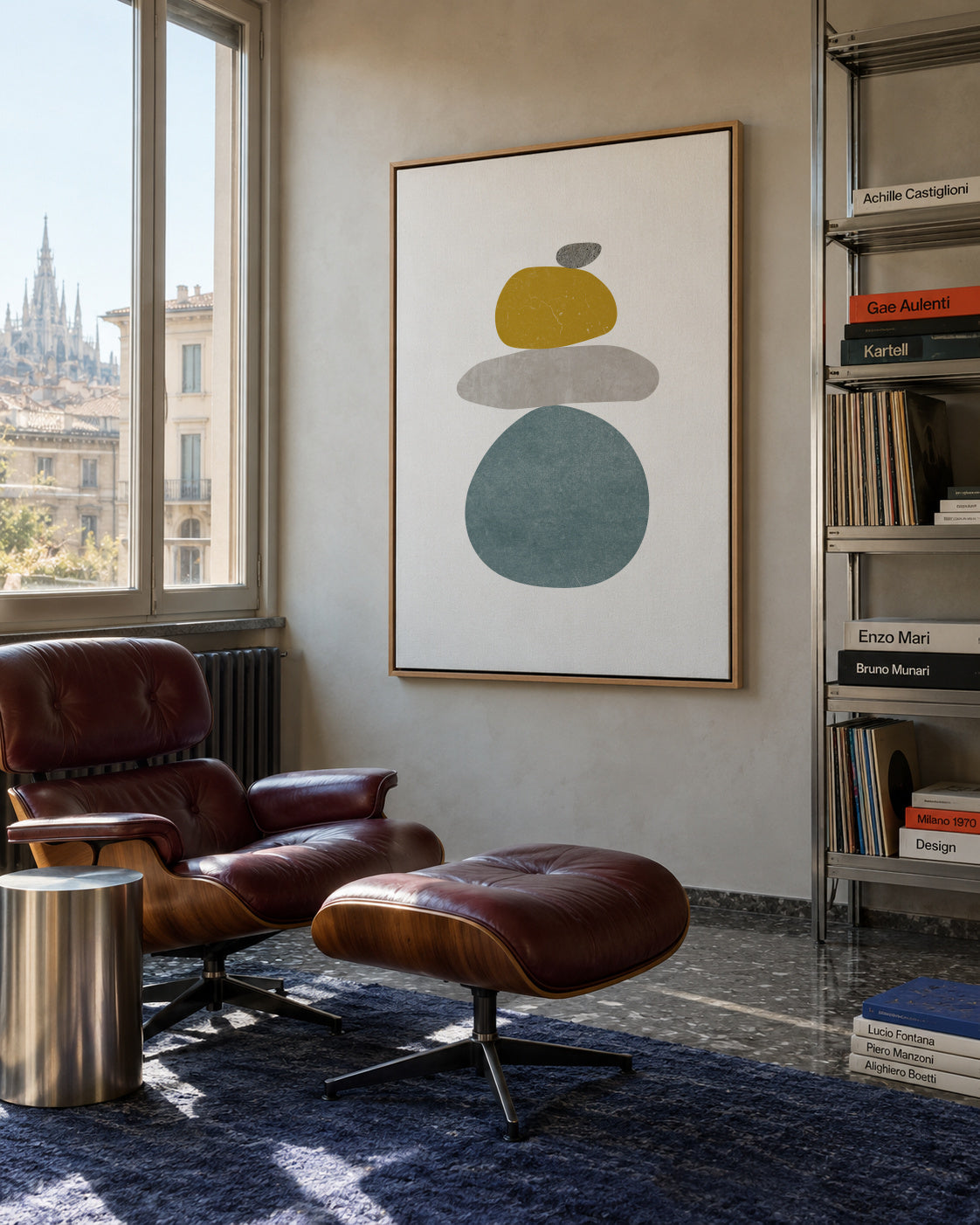 Pebbles N 5 - Framed canvas in an interior