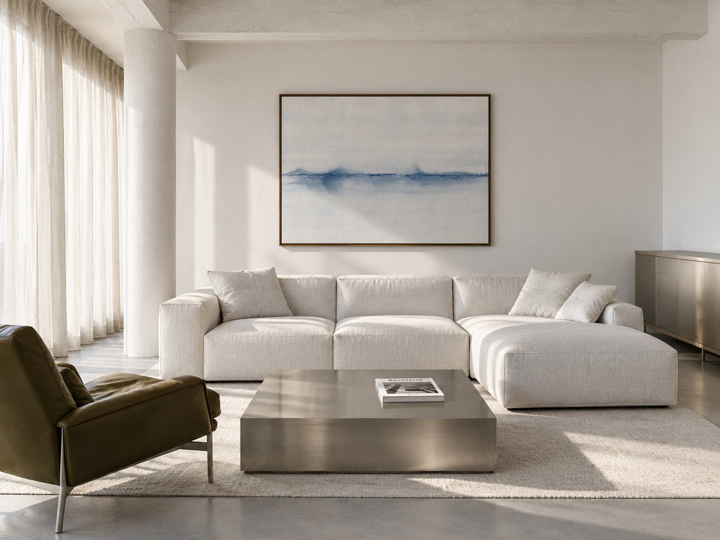 Watercolor abstraction N 16 - Framed canvas in an interior
