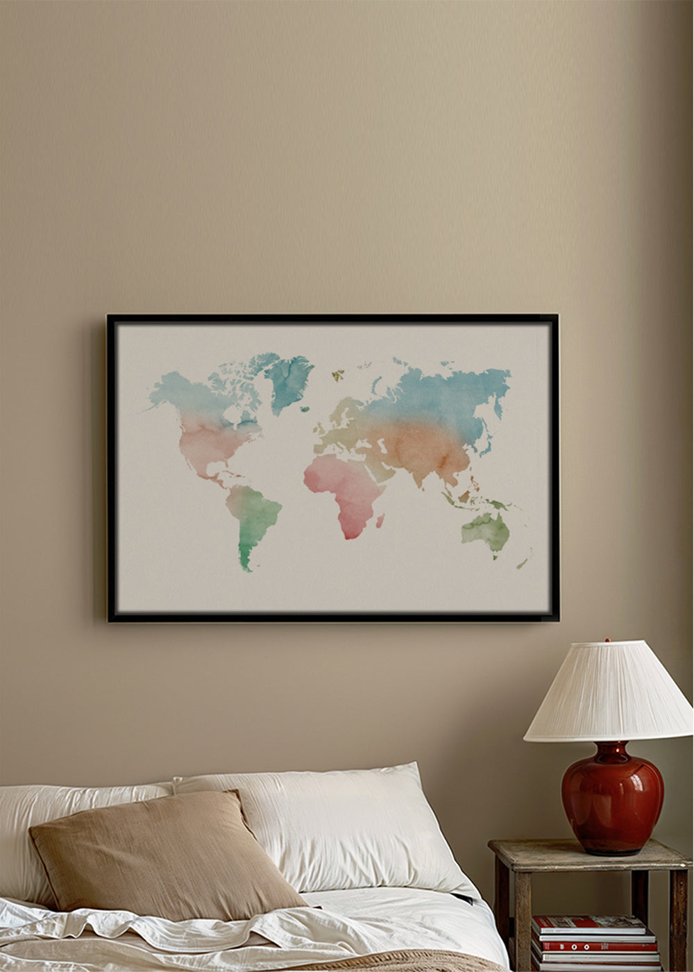 Watercolor World Map - Pastel colors