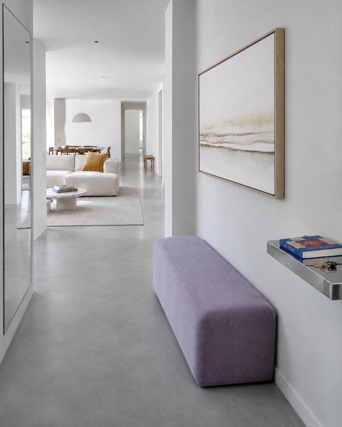 Watercolor Landscape N 34 - Framed canvas in an interior