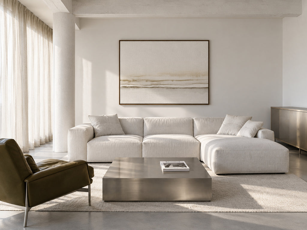 Watercolor Landscape N 34 - Framed canvas in an interior