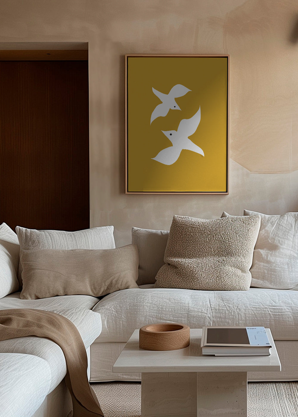 Love birds in mustard