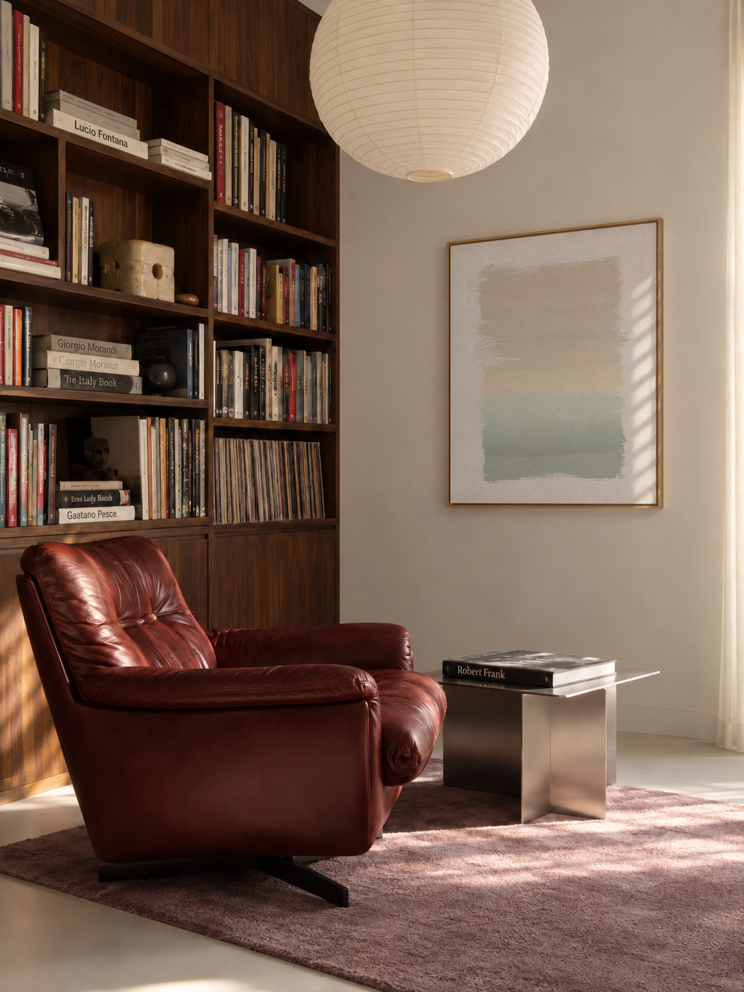 Pastel abstract - Framed canvas in an interior