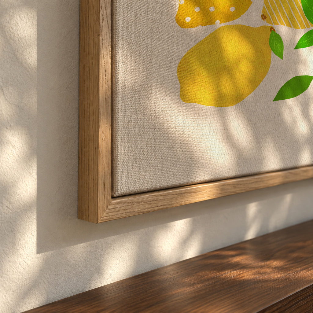 Lemon crowd - Framed canvas detail