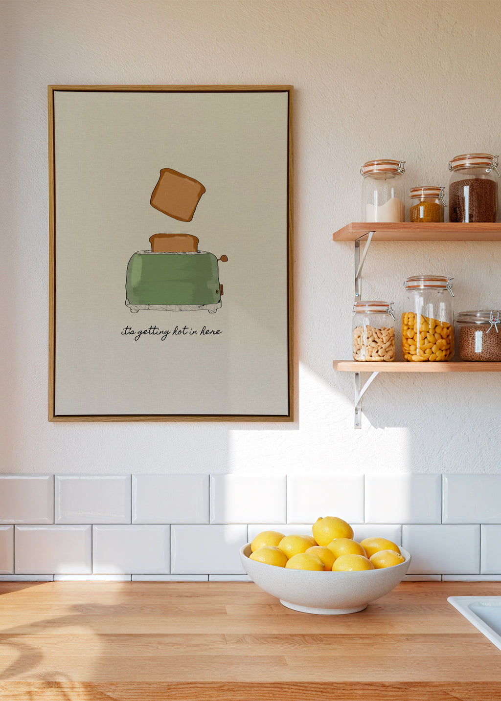 It's getting hot in here - Framed canvas in an interior