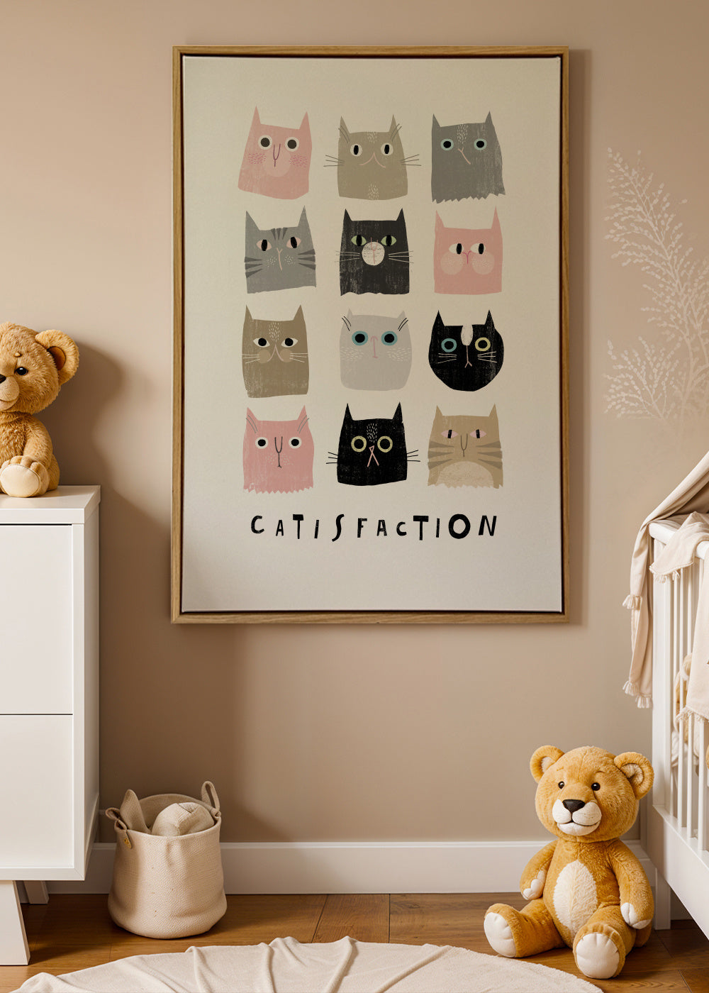 Catisfaction 1 - Framed canvas in an interior