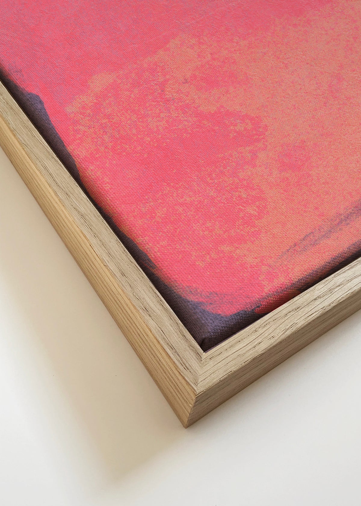 Minimal Abstract Fuschia Colorfield Painting 01 - Framed canvas detail
