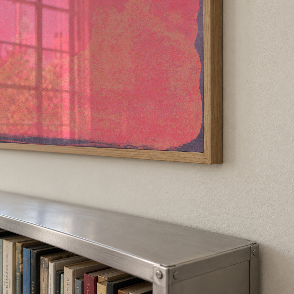 Minimal Abstract Fuschia Colorfield Painting 01 - Framed poster detail