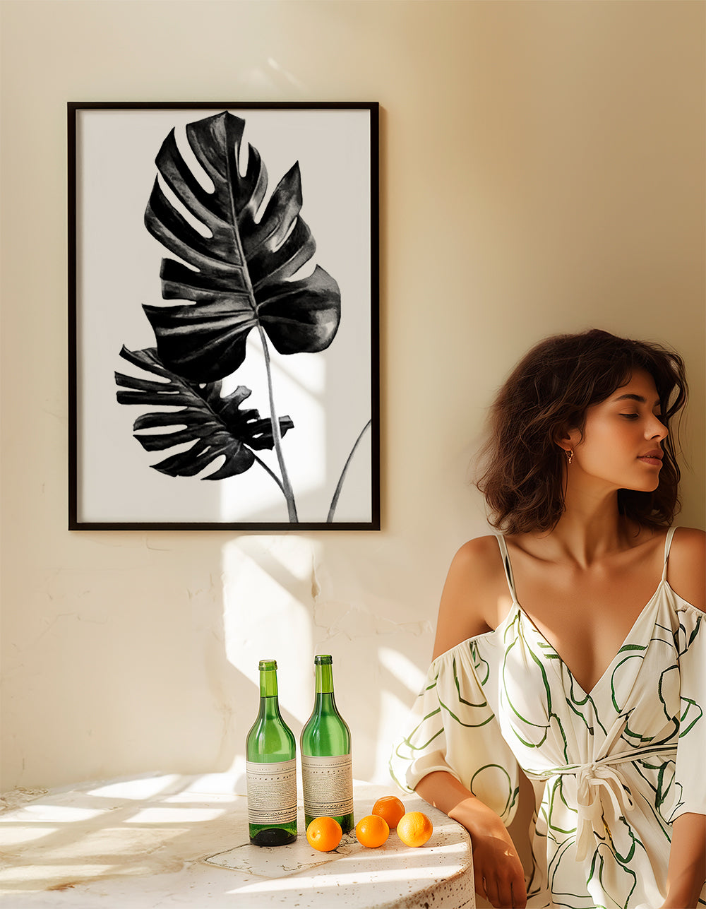 Monstera Black and White 01