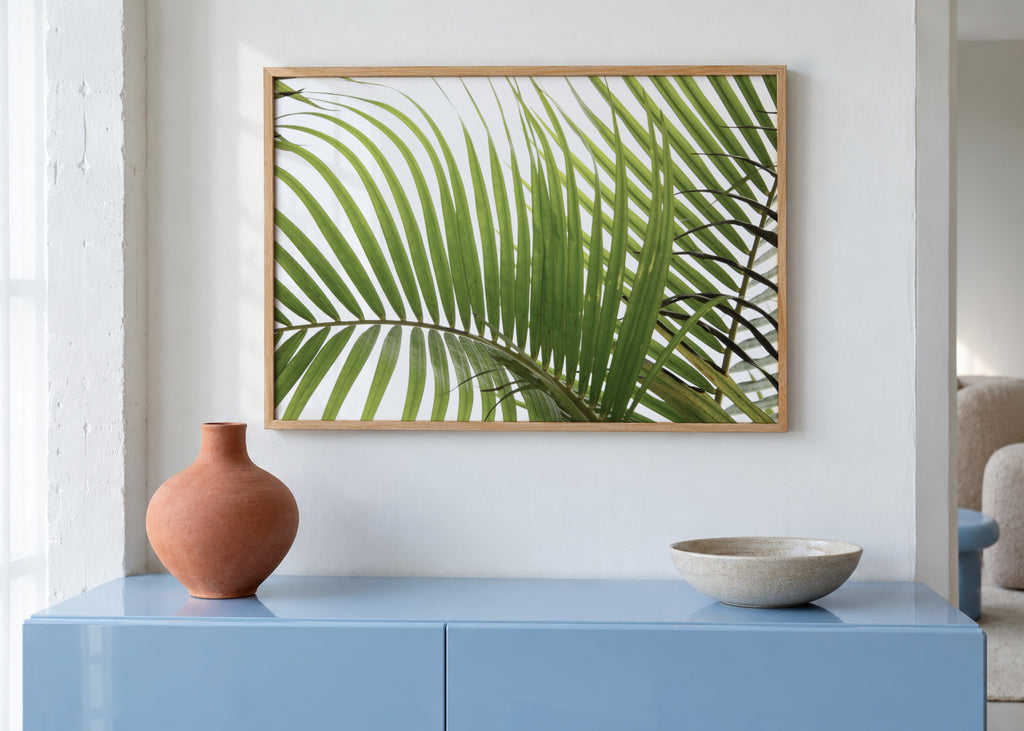 Palm Leaves 02 - Framed poster in an interior