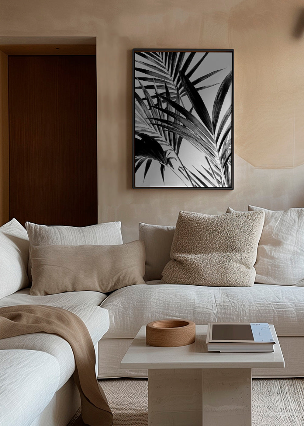 Palm Leaves Black and White 02