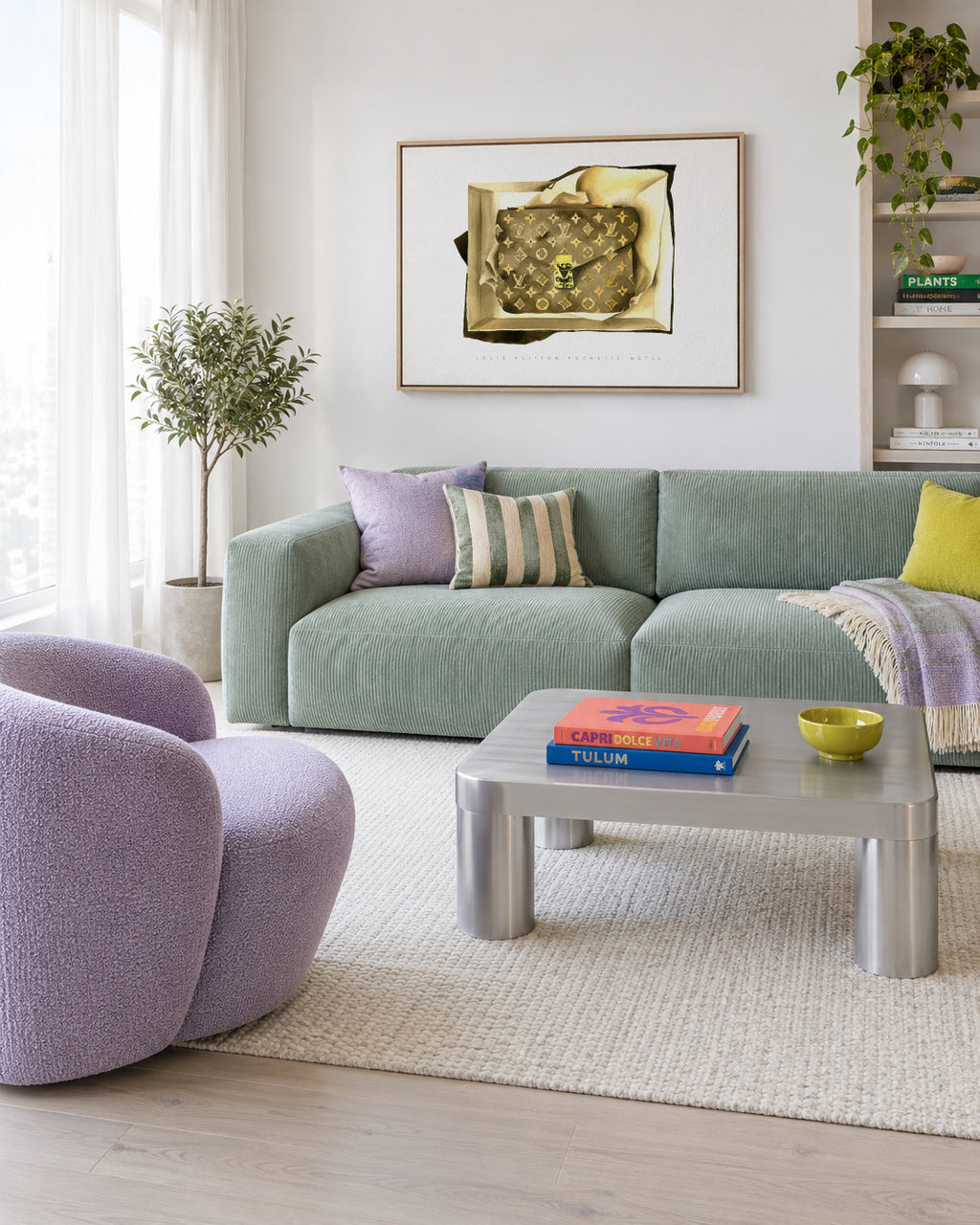 LV Pochette - Framed canvas in an interior