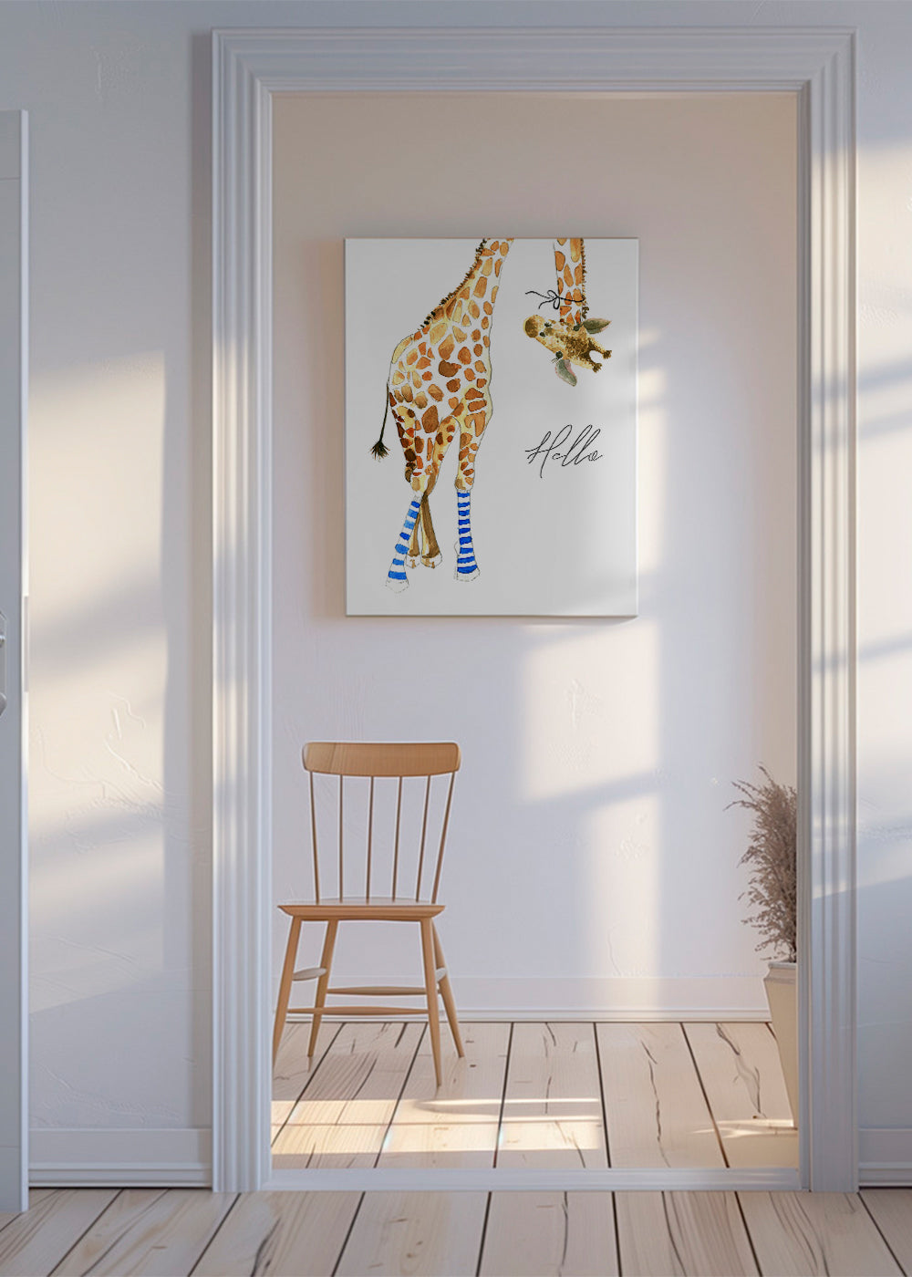 Giraffe with socks