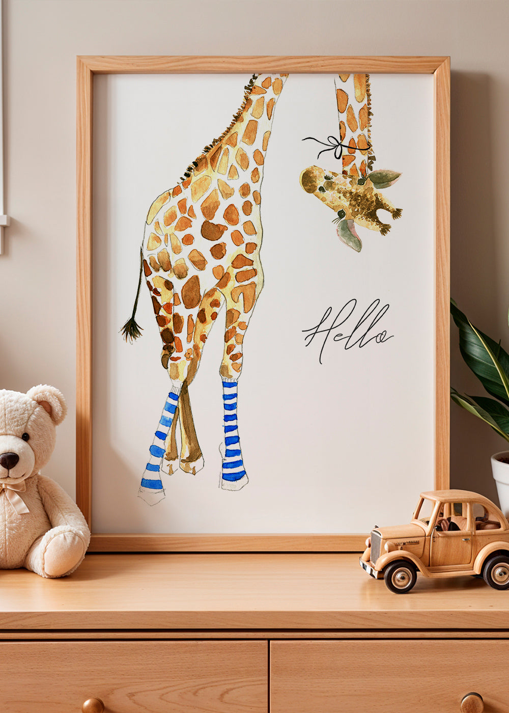 Giraffe with socks