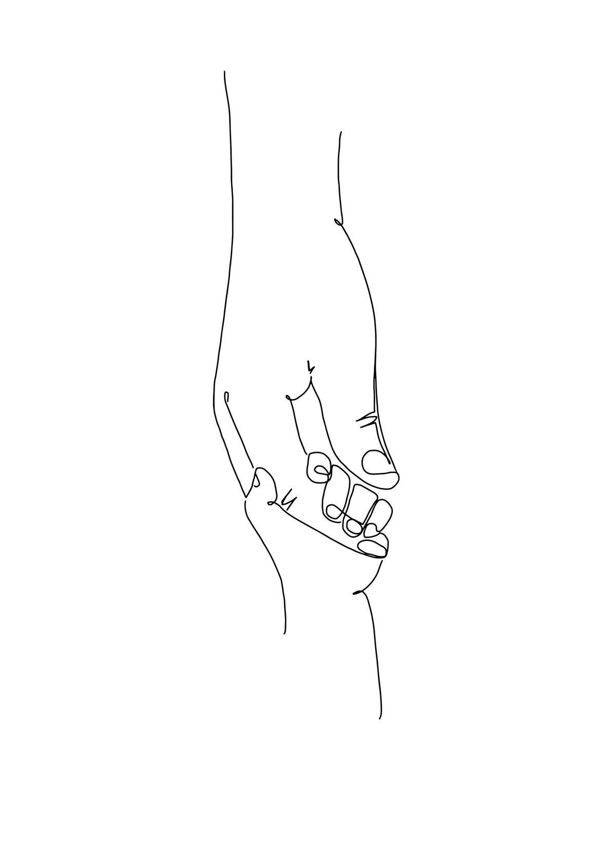 Line Art Babyhand - Unframed art print