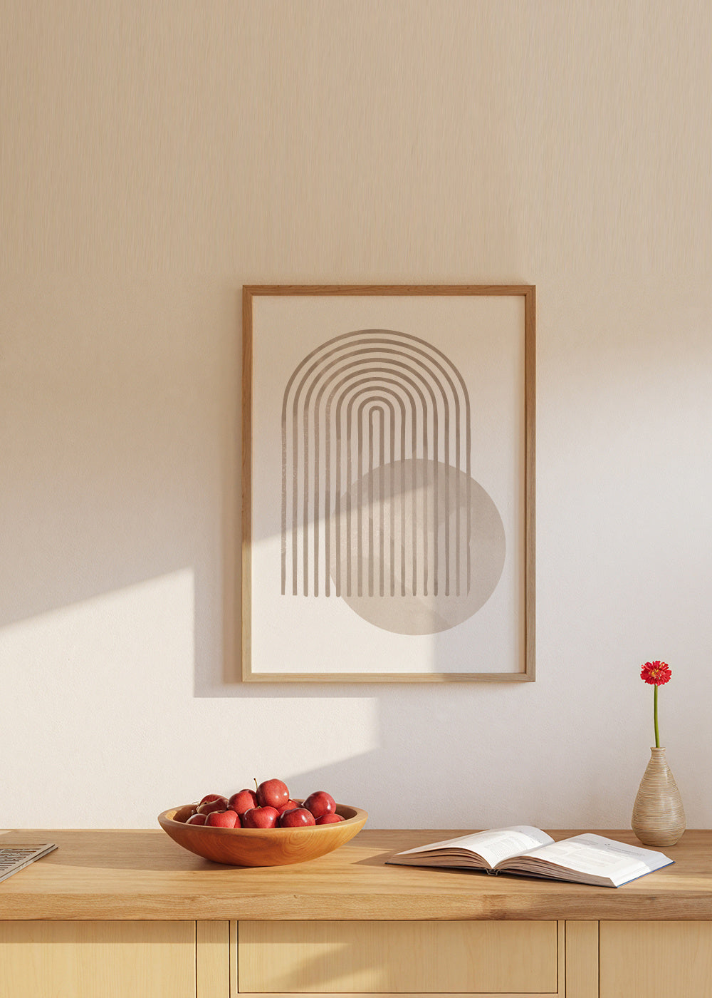 Geo Rainbow - Framed poster in an interior