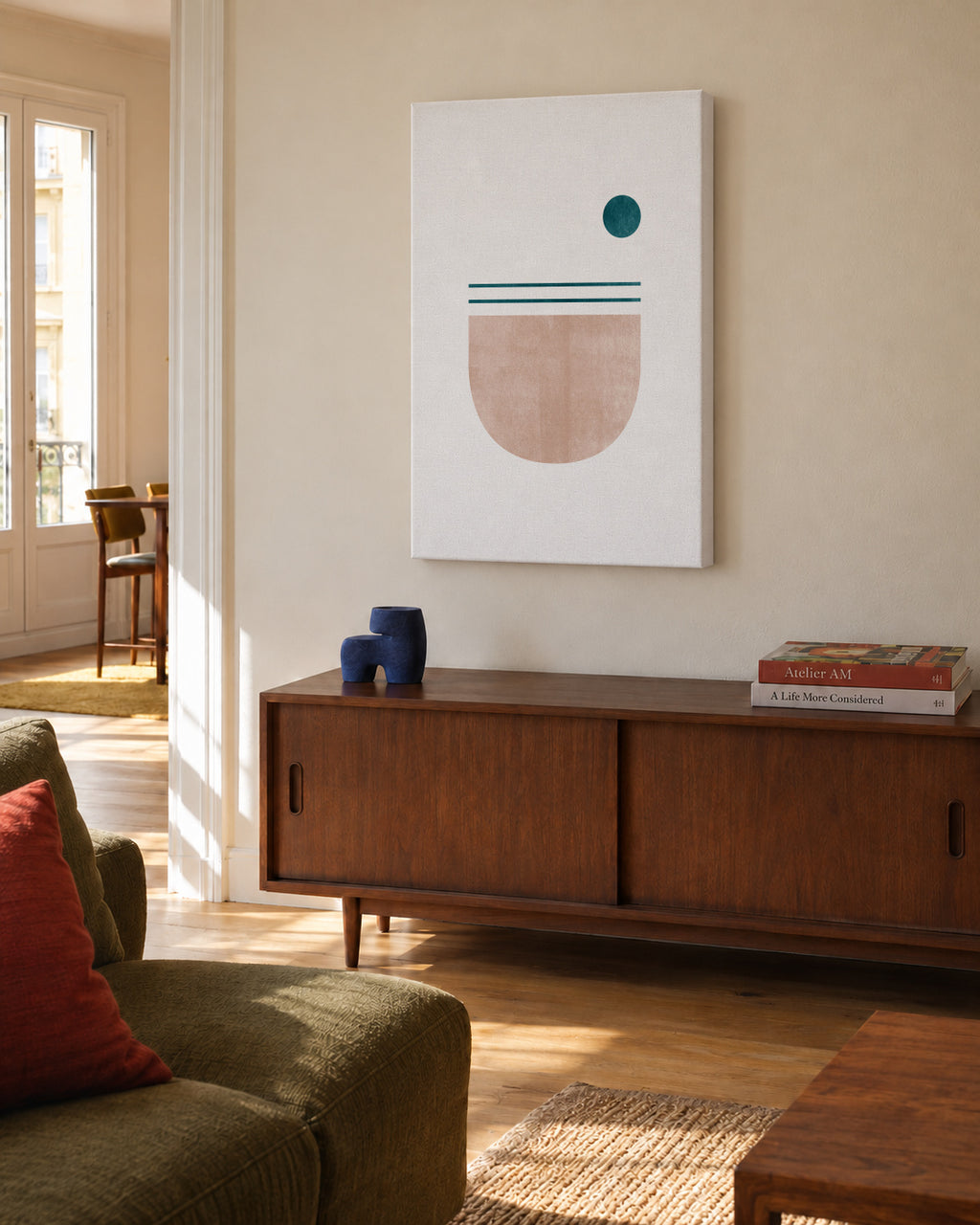 Geometric No 05 - Unframed canvas in an interior