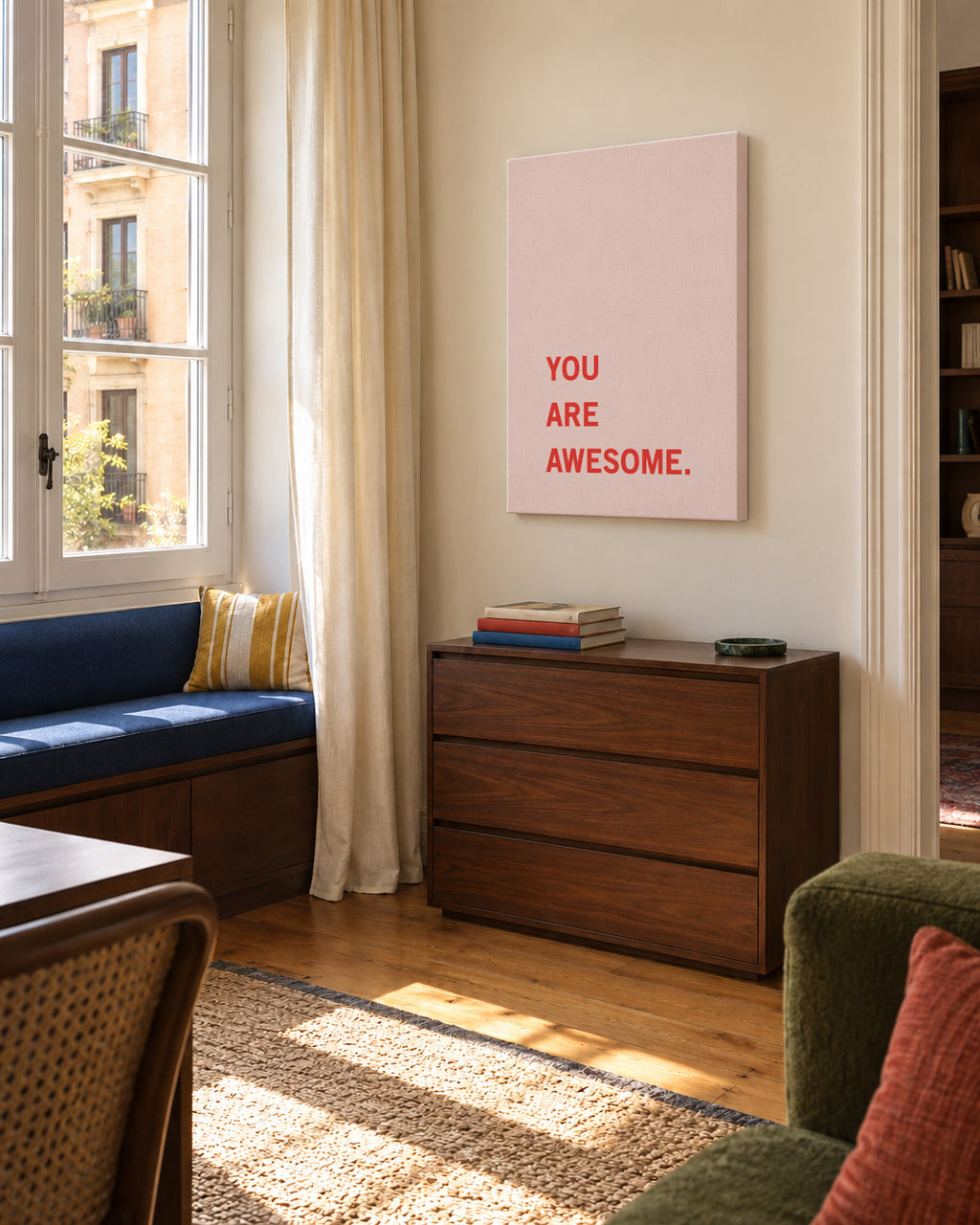 You are awesome! - Unframed canvas in an interior