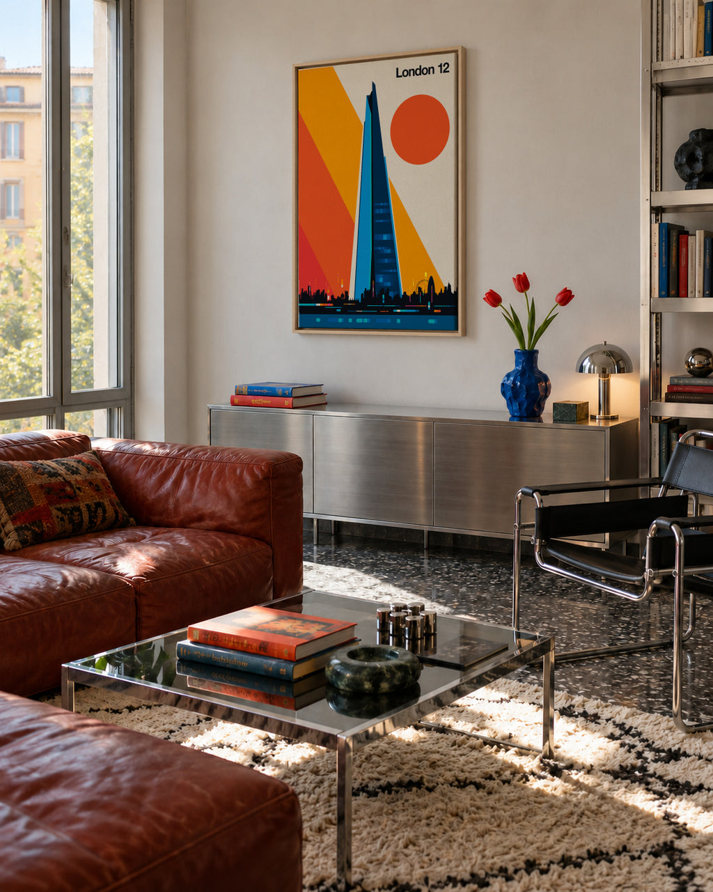 London 12 - Framed canvas in an interior