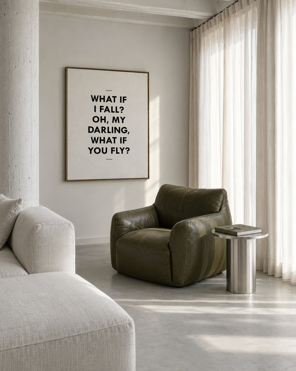 What If - Framed canvas in an interior