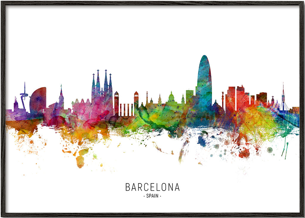 Barcelona Skyline multicolor