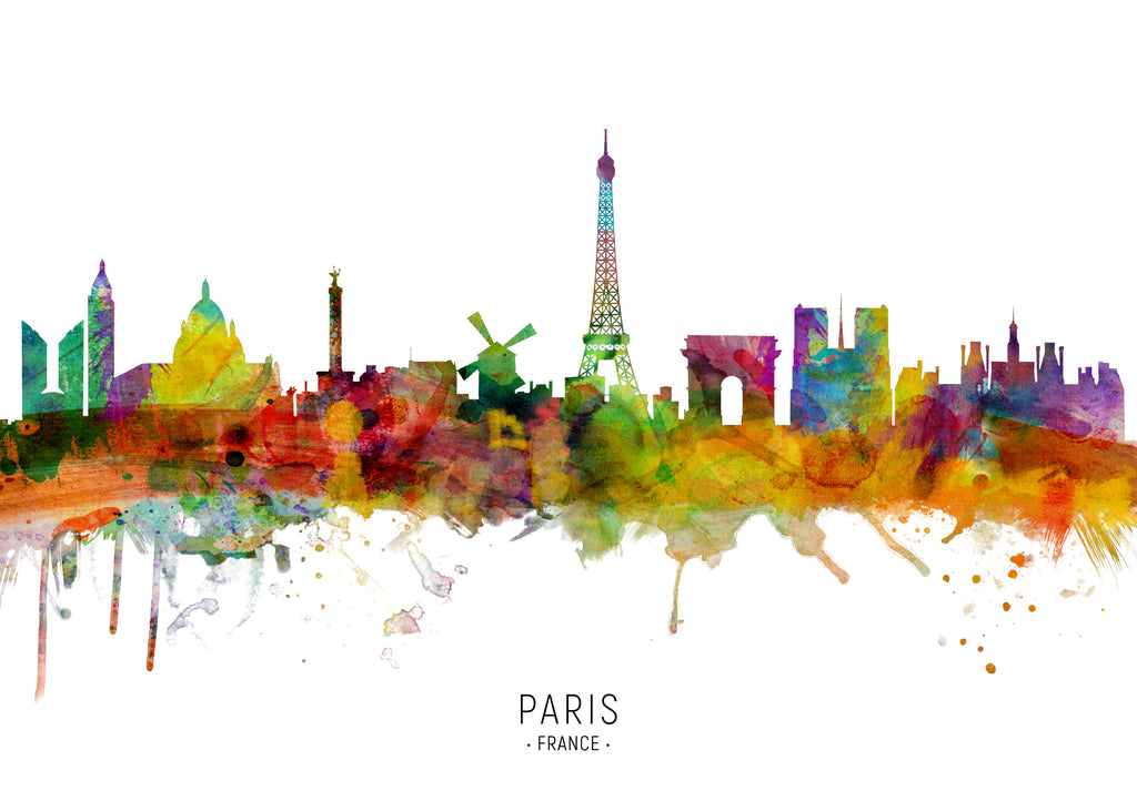 Paris Skyline multicolor - Unframed art print