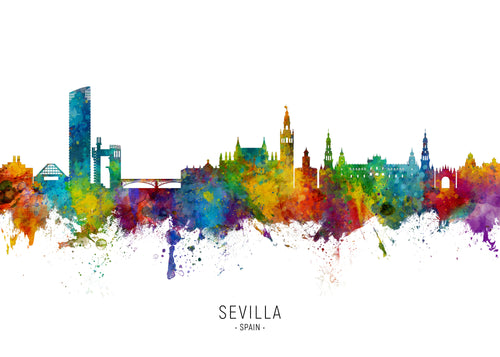 Sevilla Skyline multicolor - Unframed art print