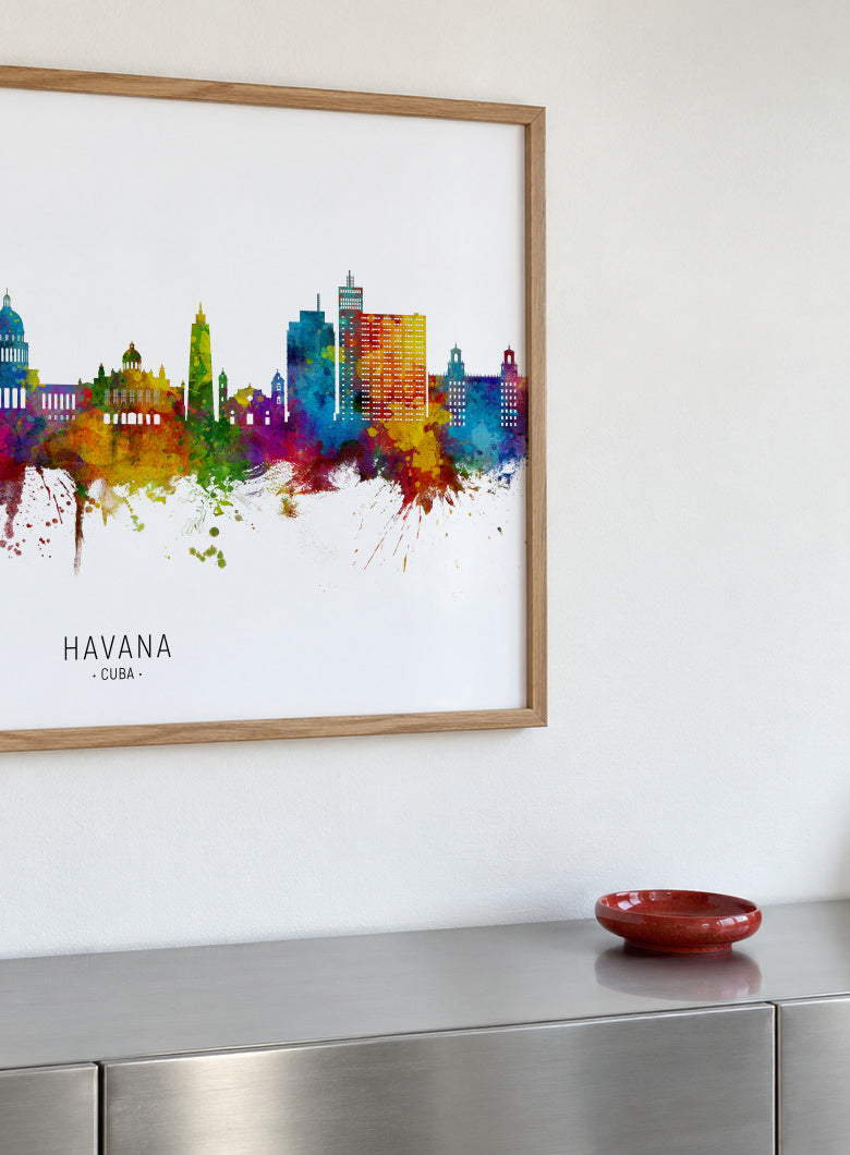Havana Skyline multicolor - Framed poster detail