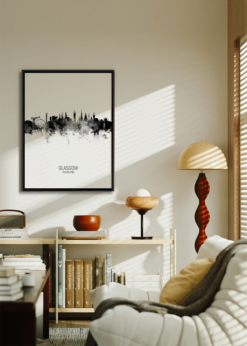 Glasgow Skyline en blanco y negro