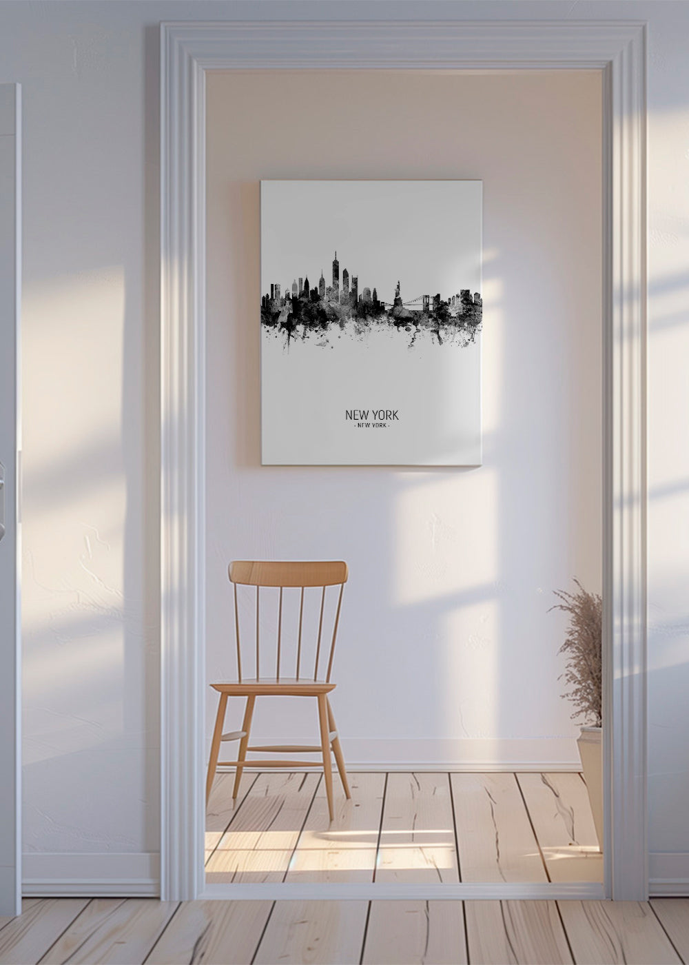 New York Skyline en blanco y negro