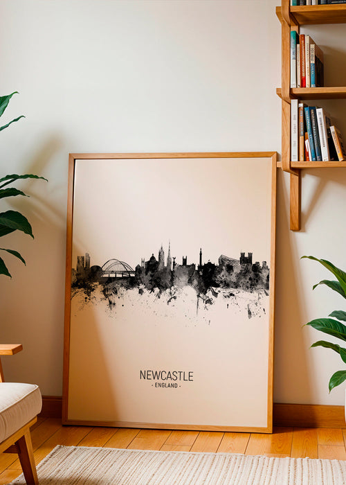 Newcastle Skyline en blanco y negro